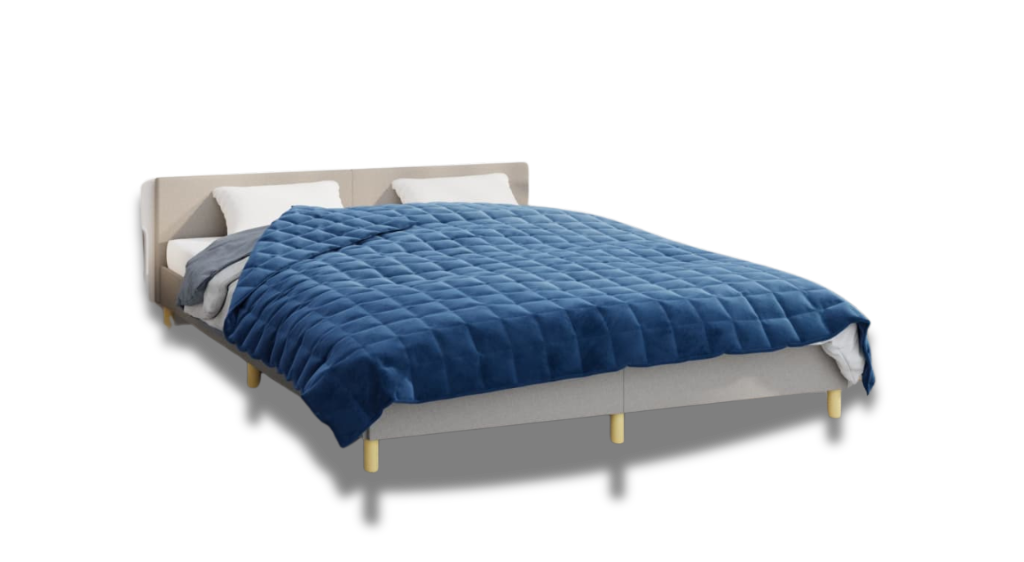 image de lit avec couverture lestée